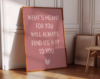 Uplifting Quote Print, Motivational Quotes Poster, Positive Affirmation Wall Art, Light Pink Minimalist Poster Typography Bedroom Decor