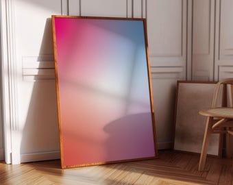 Roze paarse aura poster muur kunst blauw oranje kleurverloop aura print kleurrijke aura energie spirituele muur kunst manifestatie poster zelfzorg cadeau