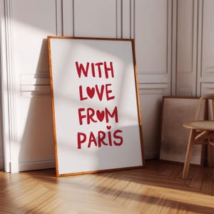 Paris Typography Art Print Paris Themed Retro Poster Paris Wall Art Printable Trendy French Print Paris Decor for Bedroom Parisian Decor
