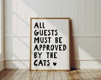 Póster original con diseño de gato y cita divertida (descarga digital imprimible)