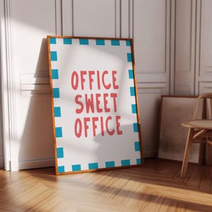 Office Sweet Office Print Preppy Aesthetic Retro Office Poster Cute Funny Home Office Wall Art Corporate Poster Quirky Typography Wall Art