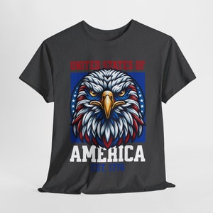 Vaterländisches Hemd, USA, Vereinigte Staaten, 4. Juli, Gedenktag, Amerika, Weißkopfseeadler, Unisex-T-Shirt, grafisches T-Shirt, siehe Größentabelle, benutzerdefiniertes T-Shirt