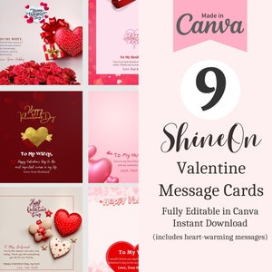 9 carte de message Saint-Valentin, carte message bijoux, lot de cartes message Shineon, carte message bijoux, collier carte message À ma femme, ShineOn