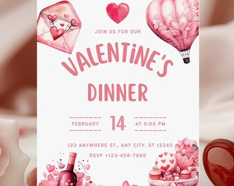 Valentines uitnodigen, Galentines-feest, Galentine-uitnodiging, Galentine-uitnodiging, Valentijn-uitnodiging, Galentine-diner, Valentijn-evenement