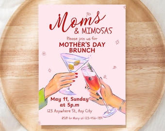 Mother's day invitation, Mothers day invite, Mothers day brunch, Mother daughter gift, first Mothers day,  editable Mothers day, mimosa