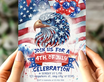 USA Celebration, 4th of july invite, independence day, fourth of july, 4th of july bbq, july 4th invite, bbq invitation, bbq invite