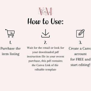 May include: How to Use: 1. Purchase the item listing. 2. Wait for the email or look for your downloaded PDF instruction file in your recent purchase. This PDF contains the Canva Link of the editable template. 3. Create a Canva account for FREE and start editing!