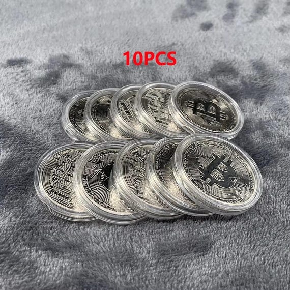 Gold Plated Physical Bitcoin Coin - .999 Gold Finish BTC 