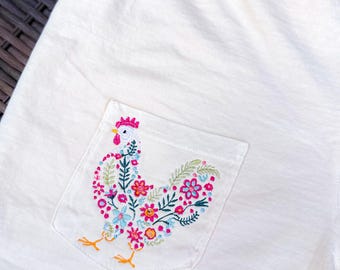 Chicken Embroidered Tshirt