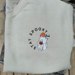 Stay spooky ghost embroidered