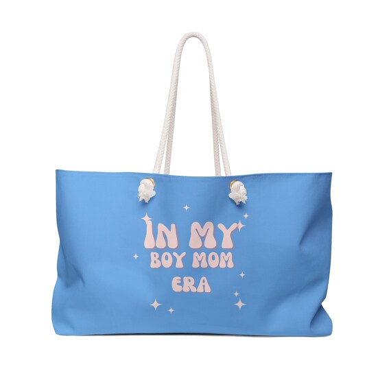 Pink Lettering in My Boy Mom Era Large Light Blue Tote Bag Great Gift for a Mama Mom Mother Etsy Canada