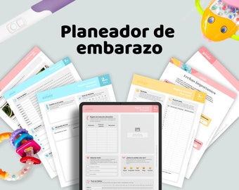 Planificador de embarazo, Todo en uno, Diario de embarazo, Agenda de embarazo, Diario mensual de embarazo, Libro de embarazo, 2024 Español