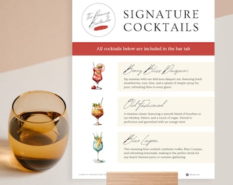 Mobile Bar Business Drinks Menu, Scan to Pay Canva Template US Letter, Cocktail Bar Sign, DIY Flyer Template Design, Ruby Red Branding, RB4