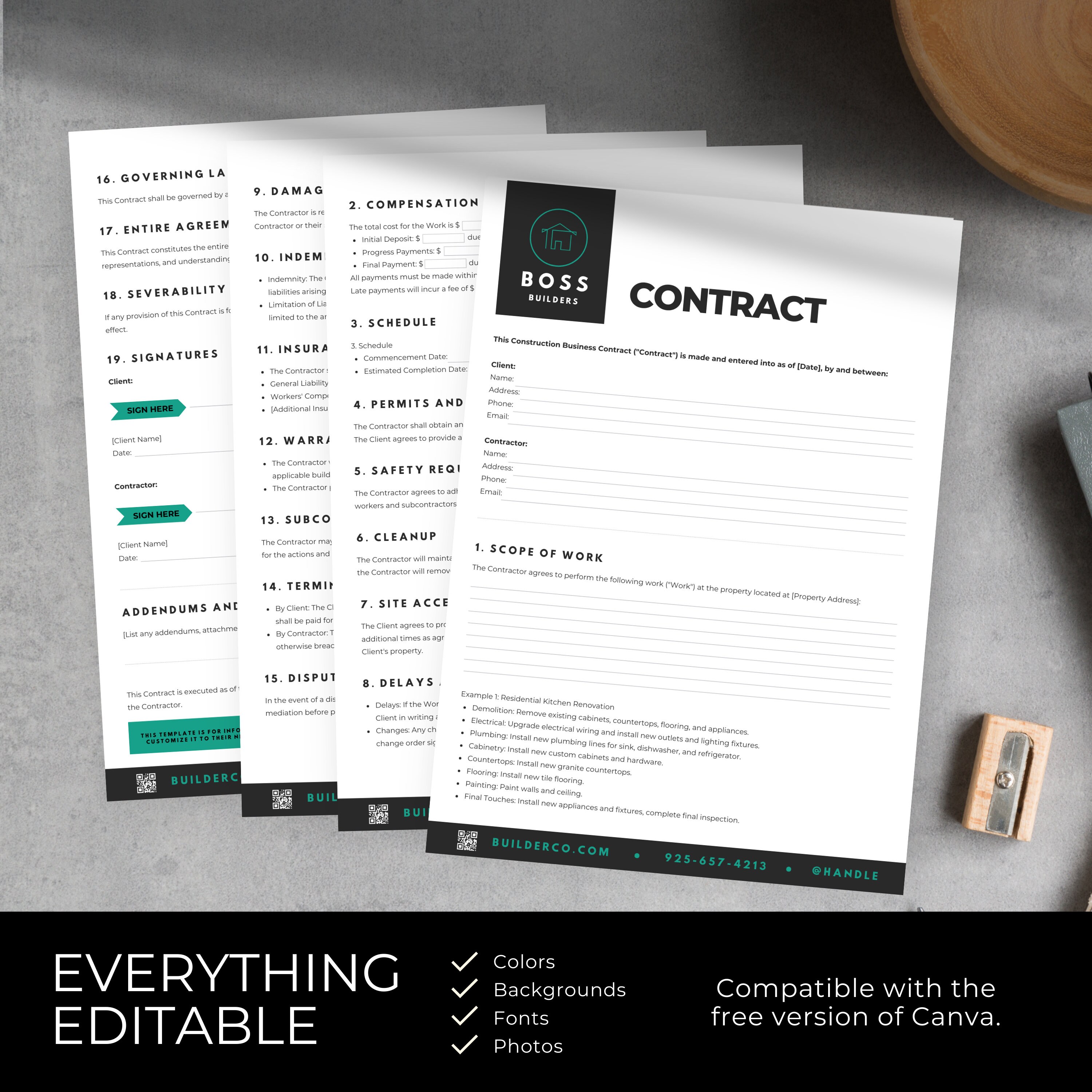 Contract Template Construction Business, Small Business Contract Google ...