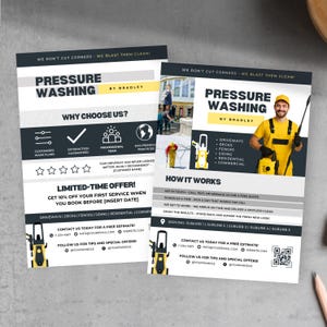 Business Flyer for Pressure Washing, Power Washer Small Business Pamphlet, Home Cleaner Marketing,  Exterior Cleaning Services Flyer, PWV1