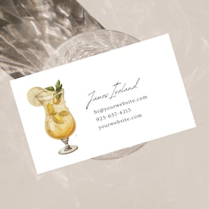 Mobile Bartender Business Card 8.5x5cm, Business cards template for a bar, Gold Brand Palette, Minimalist Modern Business Card RB8