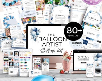 Balloon Artist Start-up Kit, Balloon Business Website, Organic Garland Mockup, Product Menu Brochure, Sales and Upsell Flyers, Pricelist BB9