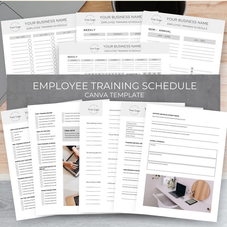 Employee Training Schedule Canva Template, Employee Training Checklist ...