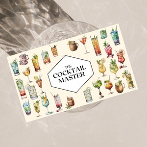 Canva-Vorlage für mobile Bar-Visitenkarten 8,5 x 5 x m, Visitenkarte anpassen, bearbeitbares Cocktailbar-Branding, Visitenkartenvorlage für eine Bar