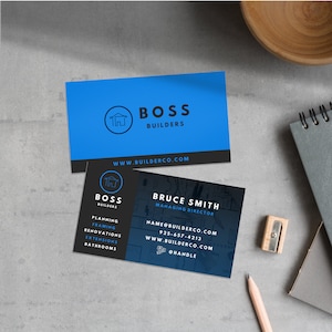Modelo de canva de cartão de visita de construção, 8,5 x 5 cm, marca para pequenas empresas, design de logotipo DIY, logotipo de construtores de casas, marketing de empreiteiros, CB5