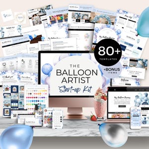 Balloon Artist Starter Kit, Balloon Business Website, Organic Garland Mockup, Product Menu Brochure, Sales and Upsell Flyers, Pricelist BB2