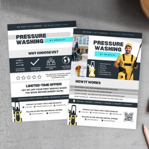 Business Flyer for Pressure Washing, Power Washer Small Business Pamphlet, Home Cleaner Marketing,  Exterior Cleaning Services Flyer, PW5