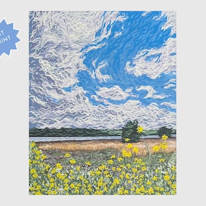 River Landscape Art Print Minnesota River Bottoms Art Print Acrylic Painting Print Abstract Impressionism "Spring Wind"