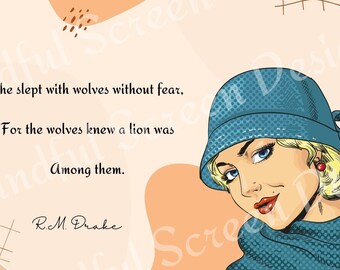 Fearless Lioness Digital Wallpaper: Embrace Your Inner Courage