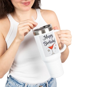 Insulated Travel Mug: 40oz Stainless Steel, Leak-Proof Lid