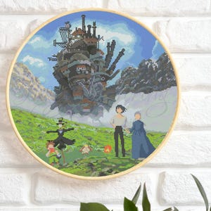Howls Castle Anime Landscape Cross Stitch Pattern (PDF, Pattern Keeper)