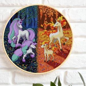 Horses In Different Worlds Cross Stitch Pattern (PDF, Pattern Keeper)