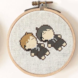 Chibi Osamu & Atsumu Cross Stitch Pattern: Haikyuu anime embroidery (PDF Downloadable Pattern Keeper Included)