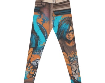 Leggings casual femme Graffiti Lady T Graffiti train de fret américain (AOP)