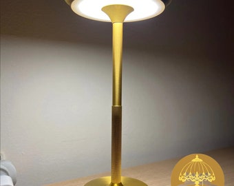 Flat Bedside Table Lamp, Led Rechargeable Room Light, Aluminum Led Dinner Cordless Table Lamp, Modern Desk Lamp