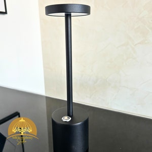 Flat Bedside Table Lamp, Led Rechargeable Room Light, Aluminum Led Dinner Cordless Table Lamp, Modern Desk Lamp zdjęcie 7