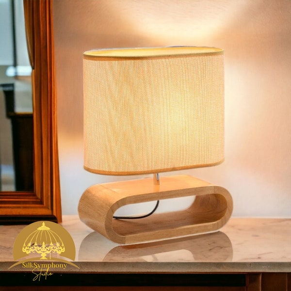 Wood Table Lamp, Modern Living Room Desk Lamp, Wooden Table Lamp, Decor Night Light, Decorative Bedside Light, Elegant Desk Illumination