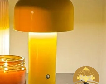 Mushroom  Table Lamp, Led Rechargeable Room Light, Aluminum Led Dinner Cordless Table Lamp, Modern Desk Lamp, Mushroom Rechargeable  Light