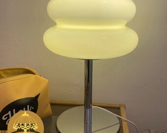 Decorative Glass Table Lamp, Led Rechargeable Room Light,  Modern Living Room Desk Lamp, Mushroom Decor Night Light