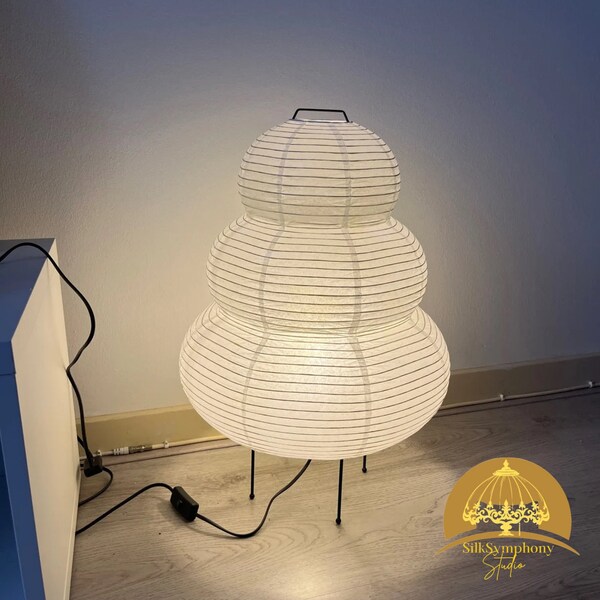 Japanische Papier-Stehlampe, Reispapier-Wohnzimmer-Schreibtischlampe, japanisches Licht, Wabi-Sabi-Schreibtischlampe, Dekor-Nachtlicht, Umgebungsbeleuchtung