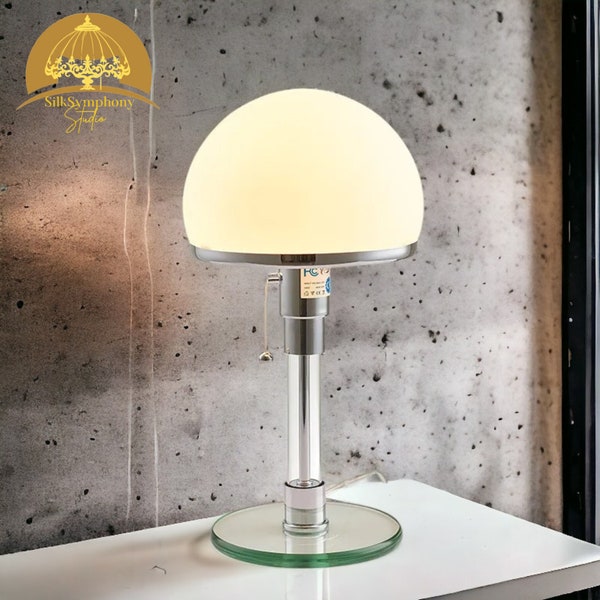 Decorative Glass Table Lamp, Led Rechargeable Room Light,  Modern Living Room Desk Lamp, Mushroom Decor Night Light