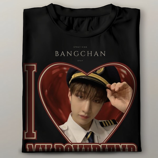 Stray Kids Bangchan Bootleg Shirt, I Love My Boy Friend Tshirt Bangchan, Stray Kids Shirt, Cadeau Kpop pour elle ou lui, Tshirt Kpop, Chemise Stay