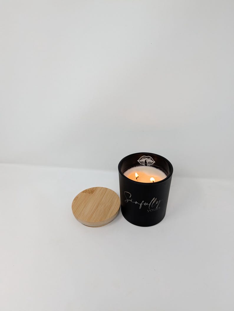 Engraved Black Jar Candle – Luxury Scent, Personalized Wood Lid - Etsy