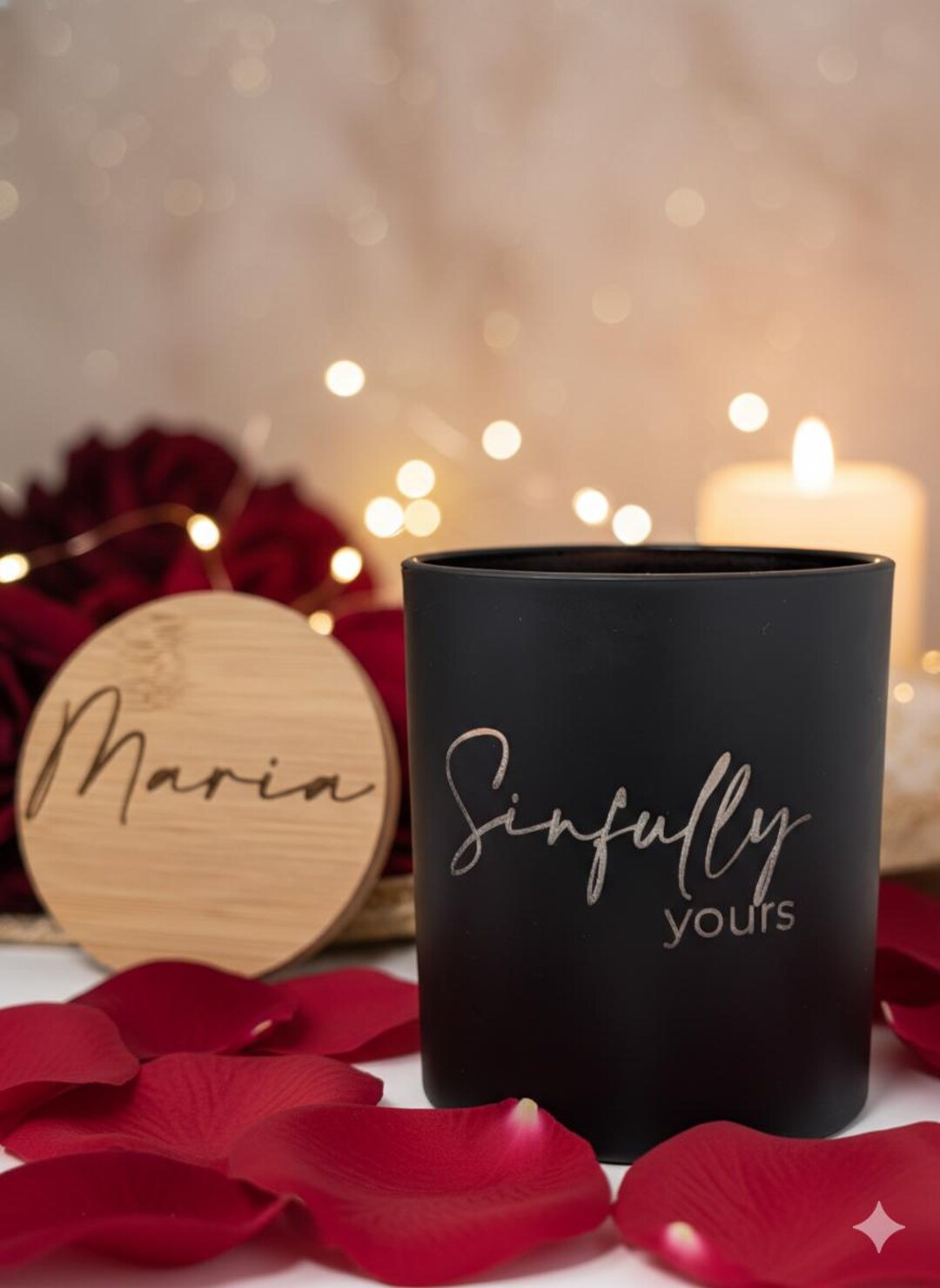 Engraved Black Jar Candle – Luxury Scent, Personalized Wood Lid - Etsy