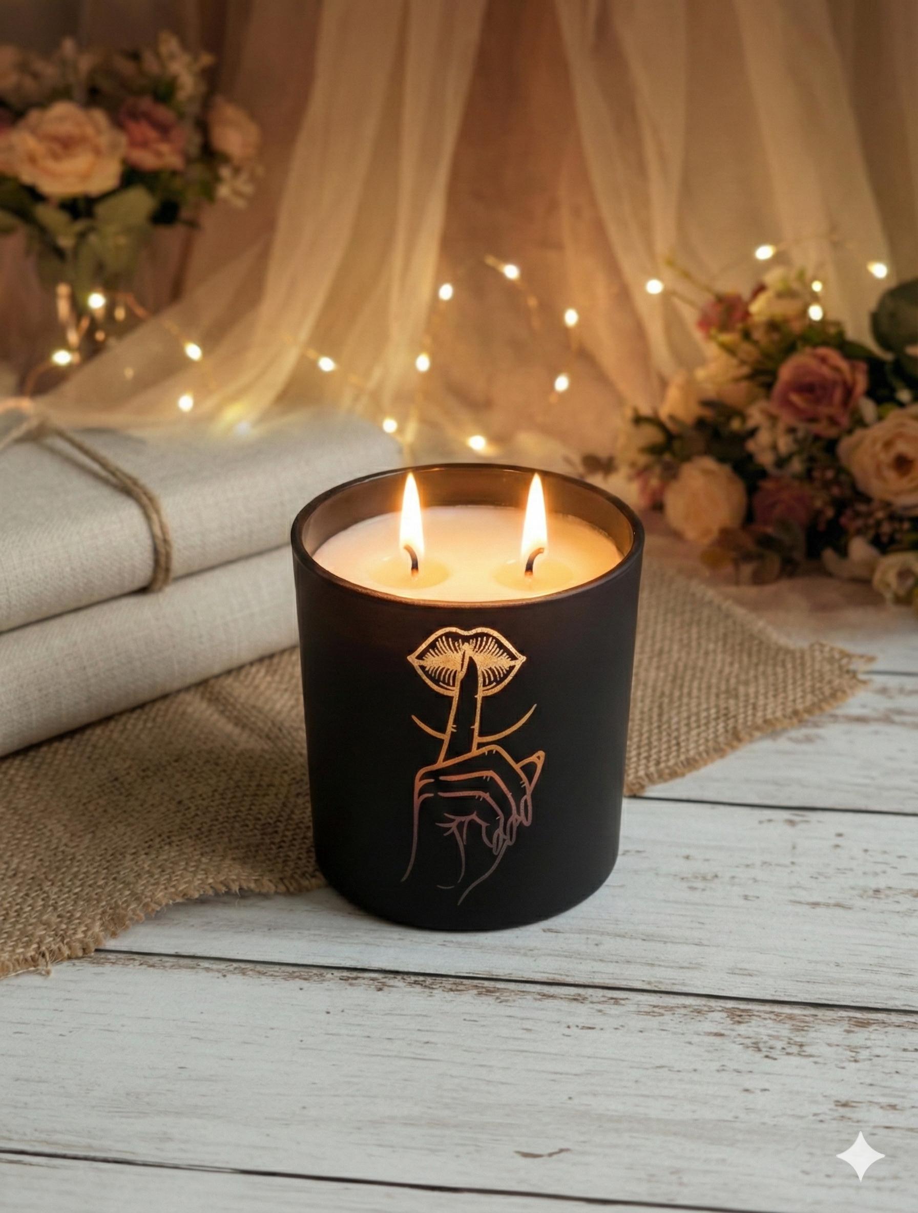 Engraved Black Jar Candle – Luxury Scent, Personalized Wood Lid - Etsy