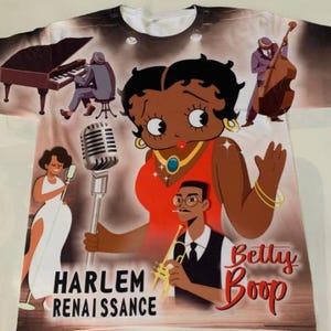 Betty B00p Harlem Music Shirt Esther Jones Original Betty Boop Black Singer Jazz Soul Black History Month