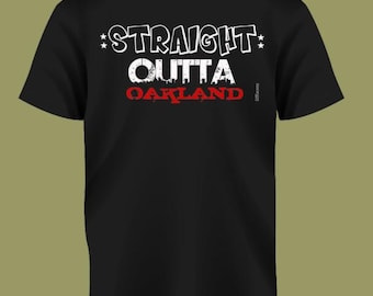 Straight Outta Oakland California Cotton Shirt West Coast Black History Month Represent Mothers Day Fathers Day Gifts Juneteenth