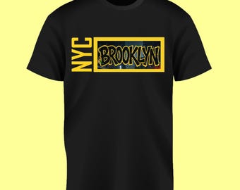 Black Graphic Tee BROOKLYN New York City Red Black, Green Logo Bronx Manhattan  Staten Island Harlem Uptown Boogie Down Hip Hop 3.