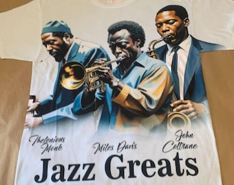 John Coltr@ne Thelon!ous Monk M!les Davis Shirt Jazz Music Legends Black History Month