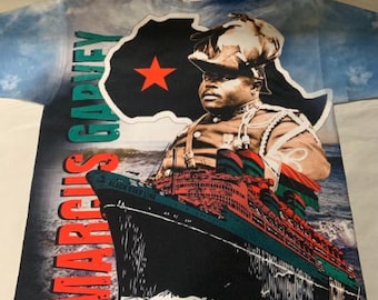 MARCUS GARVEY Revolutionary Black Star Line Ship Shirt Rasta Selassie I Jamaica Africa Ethiopia West Indies Zimbabwe Repatriation