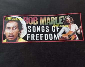 B0B M@rley Songs Of Freedom Black Shirt Reggae Music Old School 70's 80's Jamaica Mother's Day Fathers Day Christmas Gifts Rasta Selassie